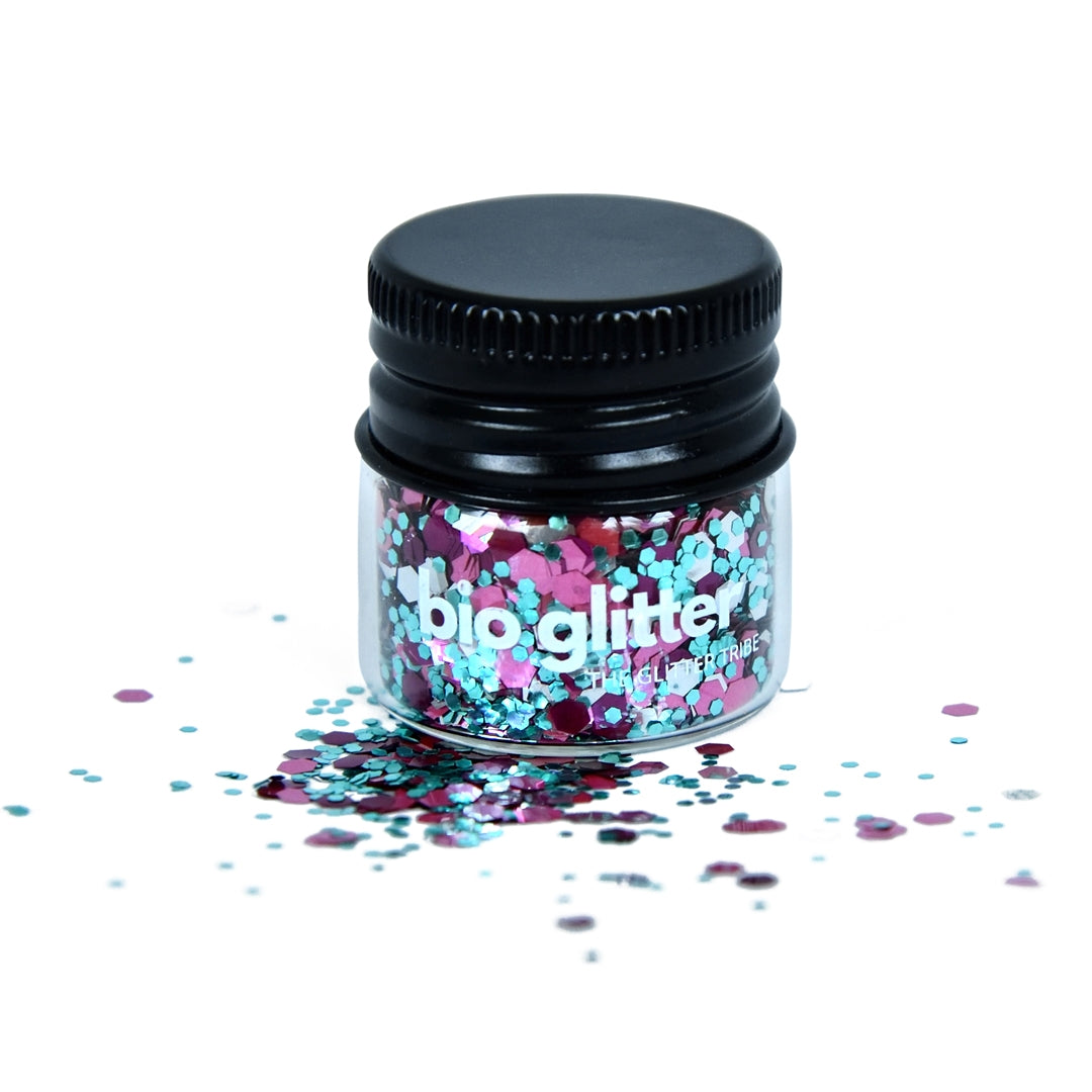The Glitter Tribe has bio glitter by Ronald Britton chunky The Glitter Tribe fine fairy dust jar eco friendly and no plastic or toxins