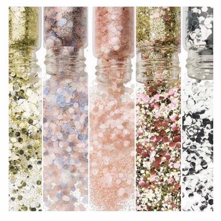 small jars of eco glitter by the glitter tribe biodegradable and enviro friendly its good for the planet