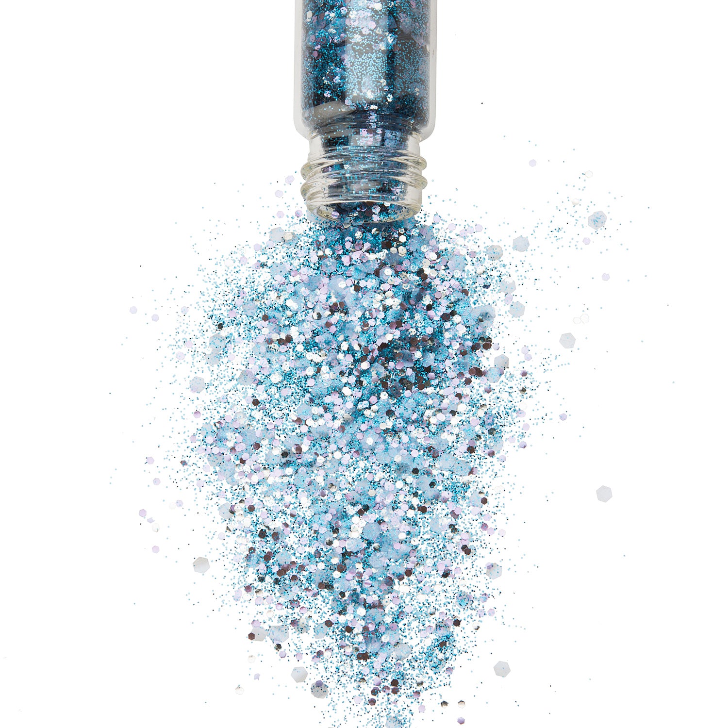 Bio Glitter in a glass jar made in Australia glitter is spilling 