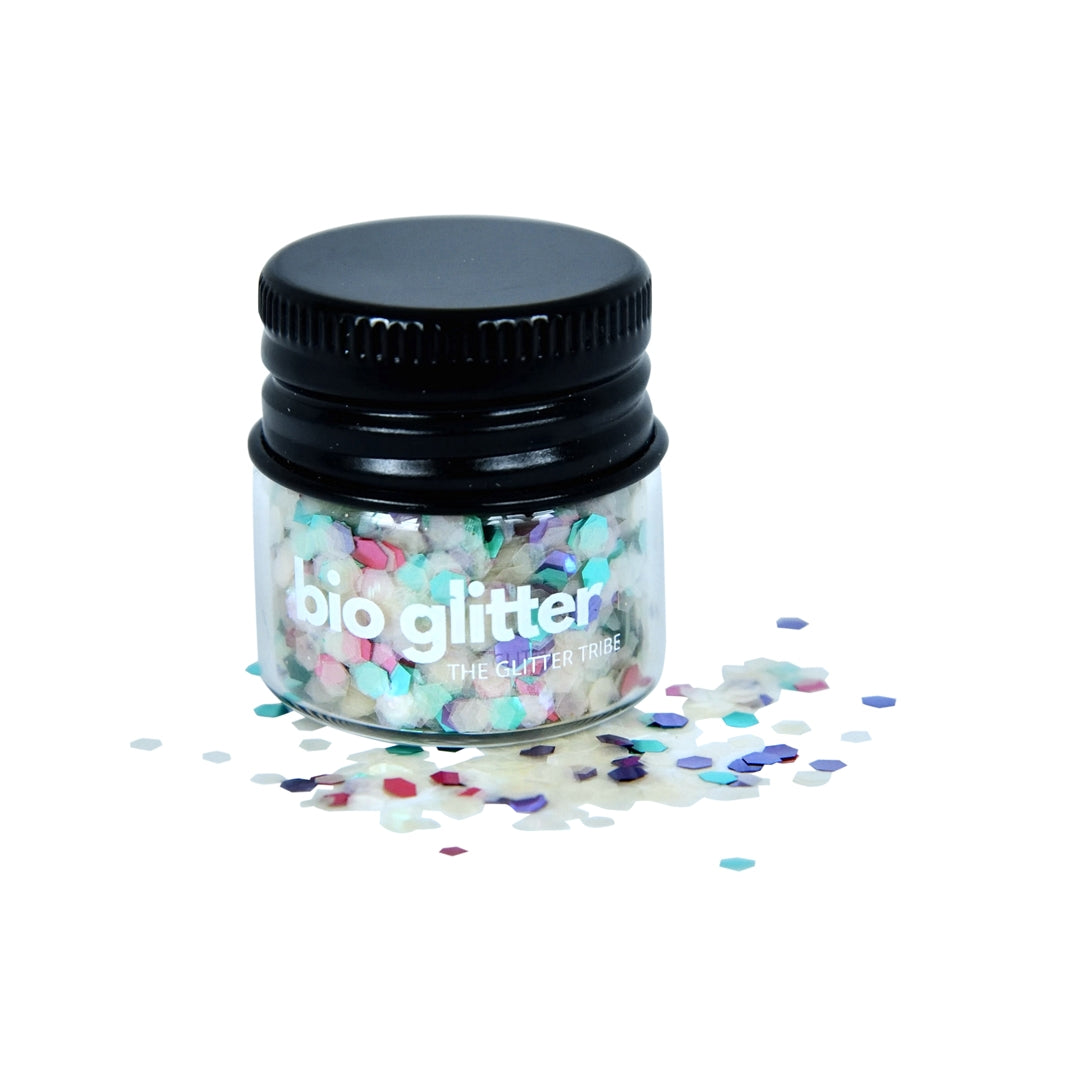 fairy dust for face paint and make up kid friendly and biodegradable totally eco friendly Rainbow The Glitter Tribe Bio Glitter mixed in Australia plastic free 